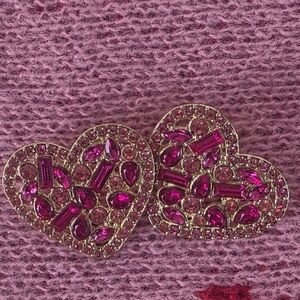Elegant Pink Heart-Shaped Earrings